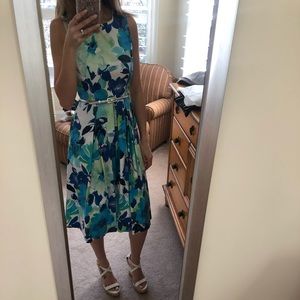 Floral print tea dress